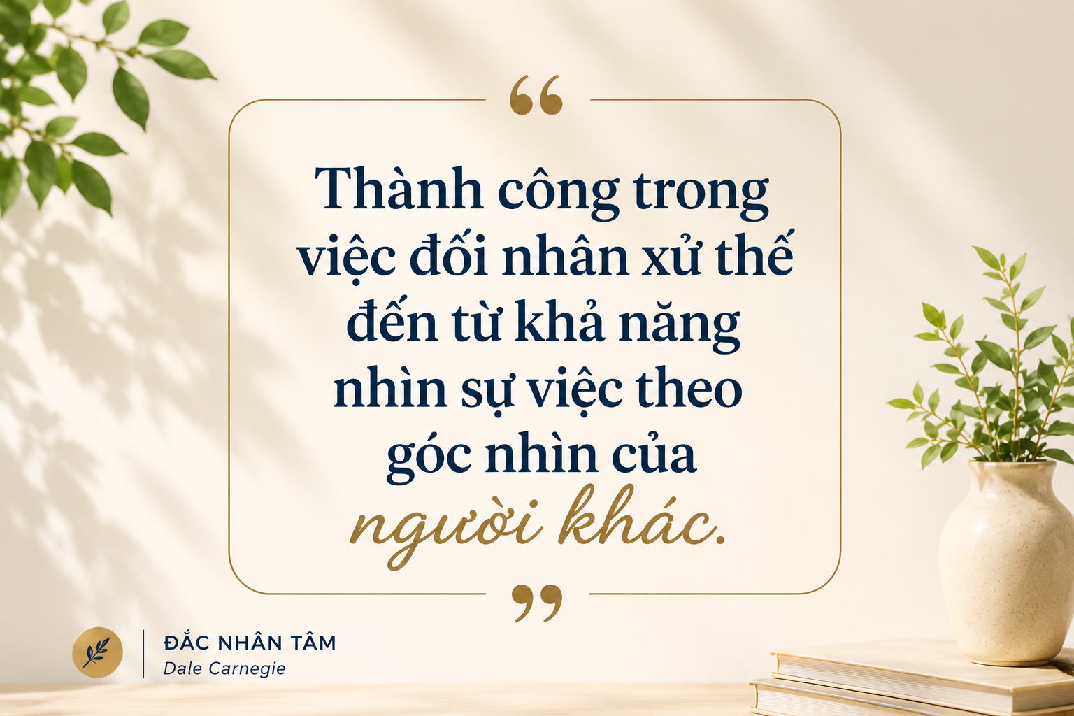 Thành công trong việc đối nhân xử thế đến từ khả năng nhìn sự việc theo góc nhìn của người khác.